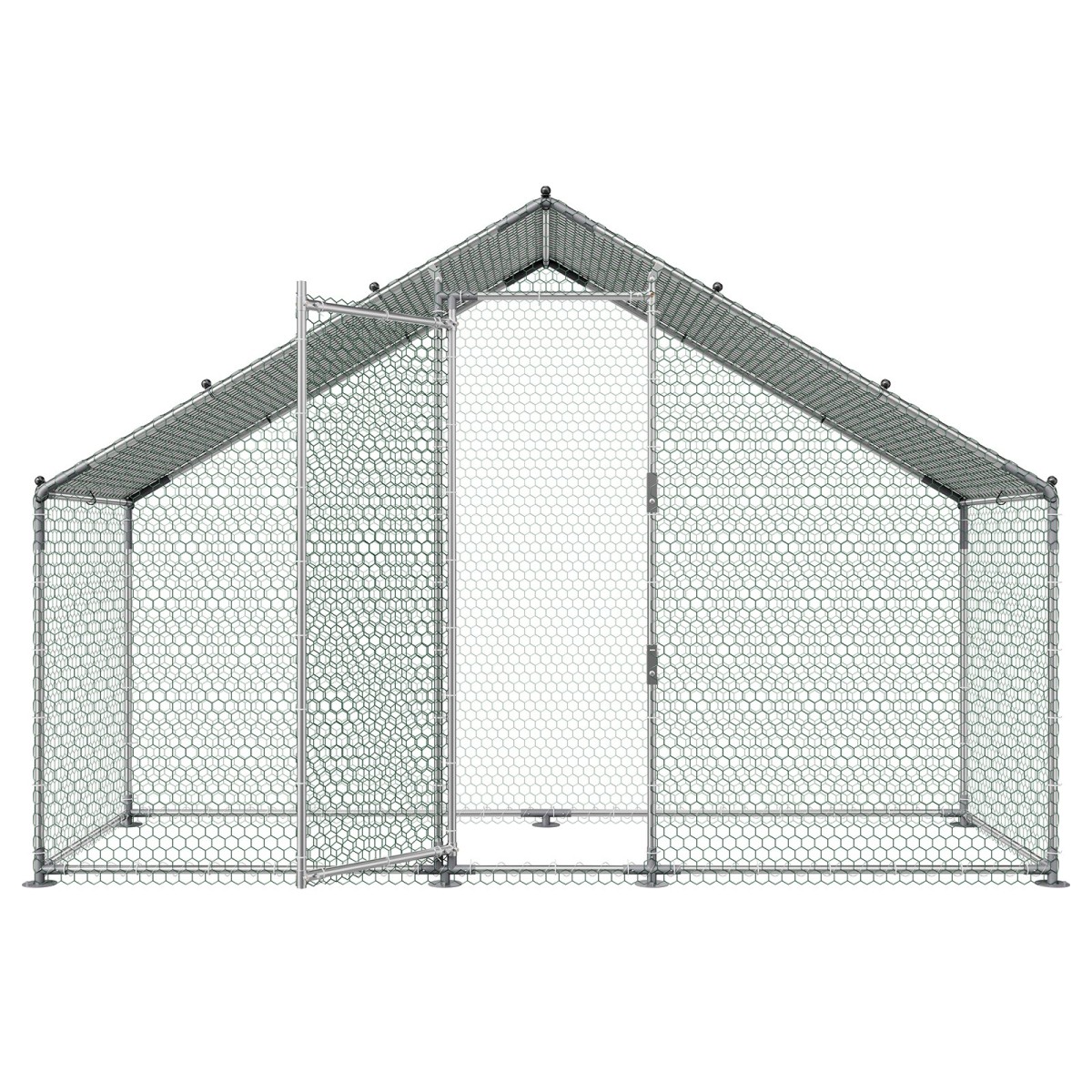 VEVOR Large Metal Chicken Coop, 3 x 1 x 2 m, Walk-in Chicken Run House με αδιάβροχο κάλυμμα & στιβαρό σκελετό, στυλό πάπιας κλουβιού πουλερικών Spire Roof για χρήση σε εξωτερική αυλή σε φάρμα για κουνελόχηνα