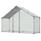 VEVOR Large Metal Chicken Coop, 3 x 1 x 2 m, Walk-in Chicken Run House με αδιάβροχο κάλυμμα & στιβαρό σκελετό, στυλό πάπιας κλουβιού πουλερικών Spire Roof για χρήση σε εξωτερική αυλή σε φάρμα για κουνελόχηνα