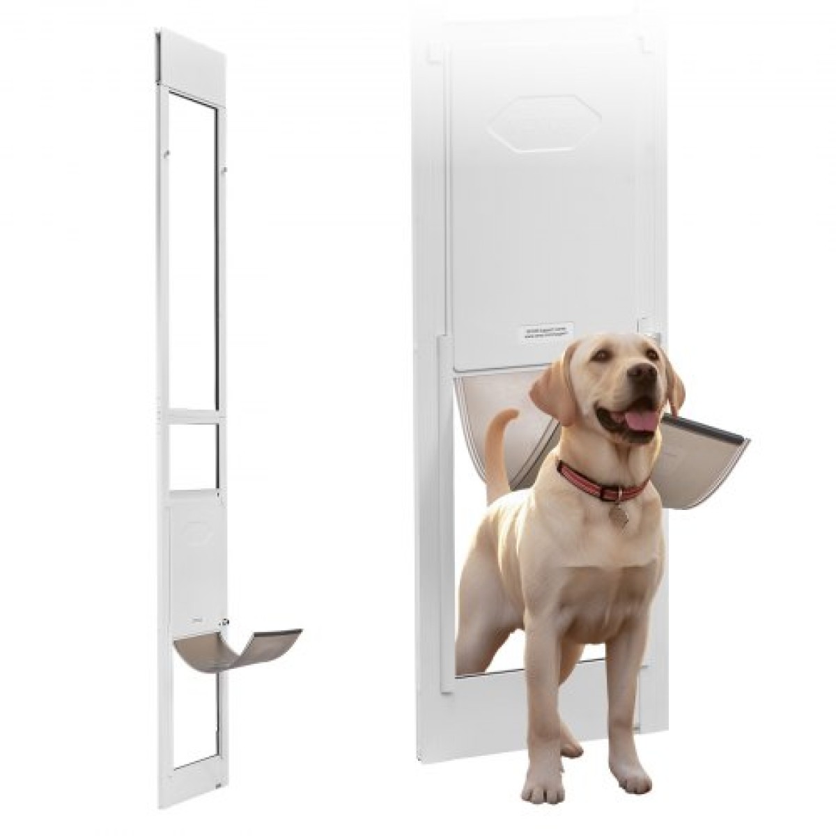 VEVOR Dog Dog Door for Sliding Glass Door, 2311-2439 mm Ρυθμιζόμενο ύψος, Σκελετός από κράμα αλουμινίου με μεταλλικούς περιστρεφόμενους μεντεσέδες, σχέδιο κλειδαριάς, 260,4 x 412,8 mm πτερύγιο, συρόμενη γυάλινη πόρτα για κατοικίδια για ενοικιαστές
