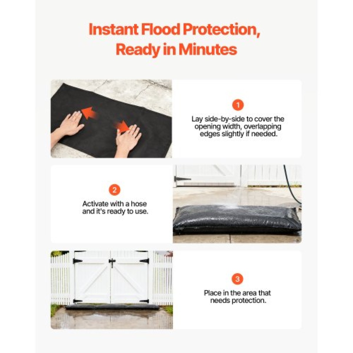VEVOR Flood Barrier, 10 Pack, 430 x 830 mm Flood bags with Bucket, επαναχρησιμοποιήσιμο υδατοαπορροφητικό φράγμα που ενεργοποιείται από νερό, απόφραξη σακουλών άμμου χωρίς άμμο, σάκοι πρόληψης πλημμύρας για πόρτα, υπόγειο, γκαράζ