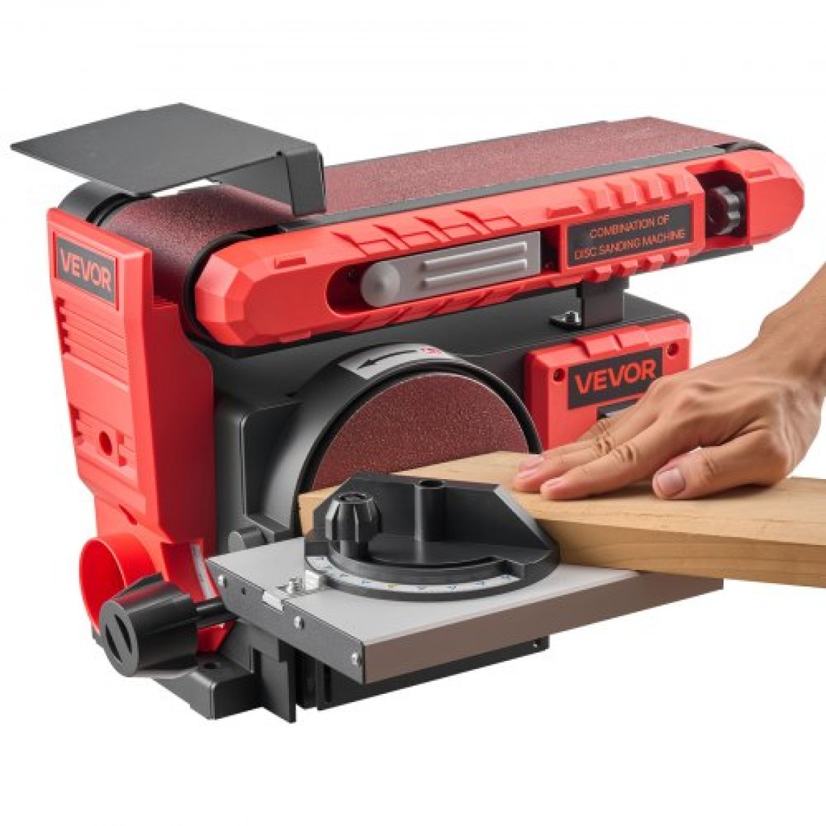 VEVOR 152,4mm Δισκοτριβείο & 101,6mm x 914,4mm, 400W Professional Belt Disc Trinder Combo με ρυθμιζόμενο τραπέζι εργασίας 0 - 45°, Θύρα συλλογής σκόνης για ξυλουργική και χειροτεχνία DIY