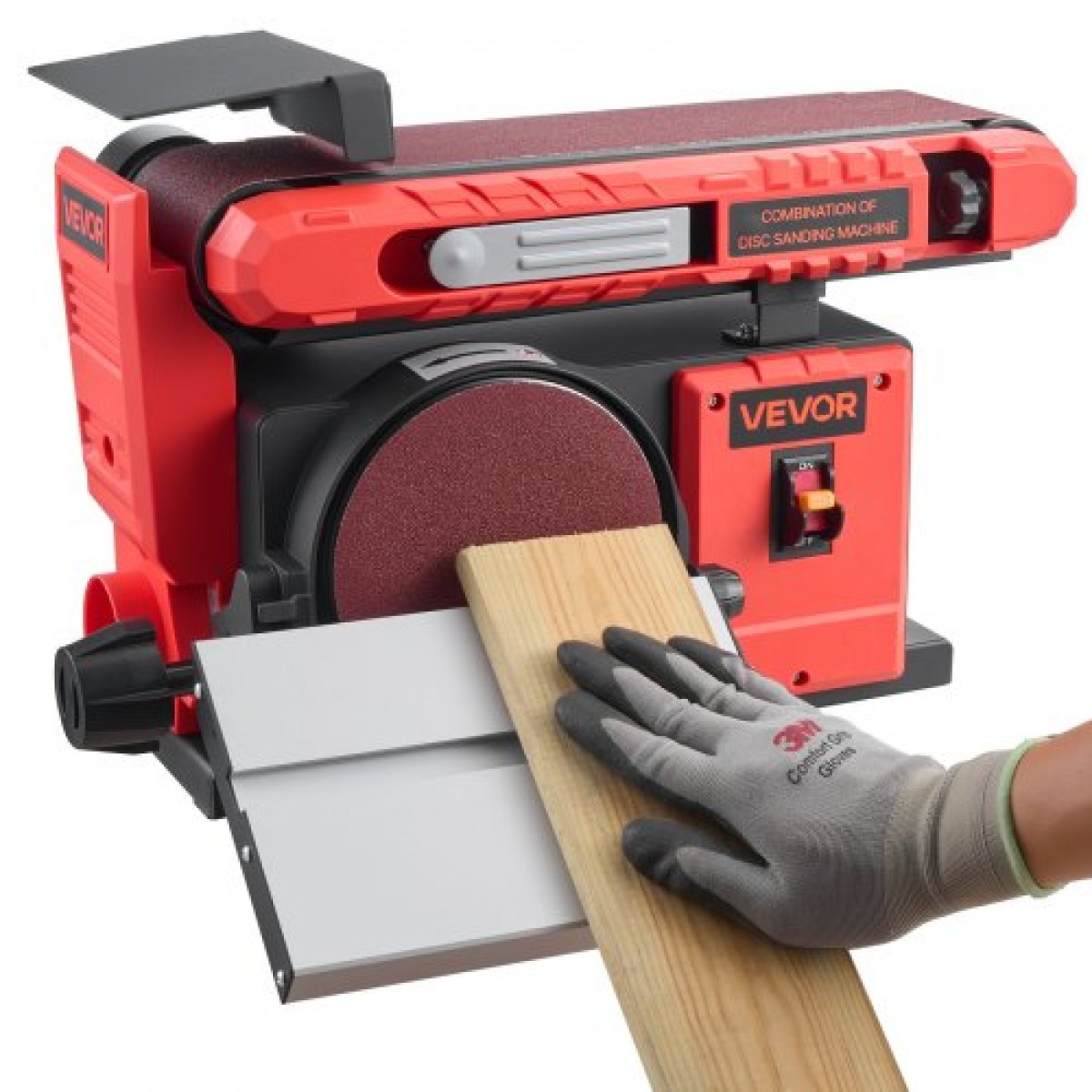 VEVOR 152,4mm Δισκοτριβείο & 101,6mm x 914,4mm, 400W Professional Belt Disc Trinder Combo με ρυθμιζόμενο τραπέζι εργασίας 0 - 45°, Θύρα συλλογής σκόνης για ξυλουργική και χειροτεχνία DIY