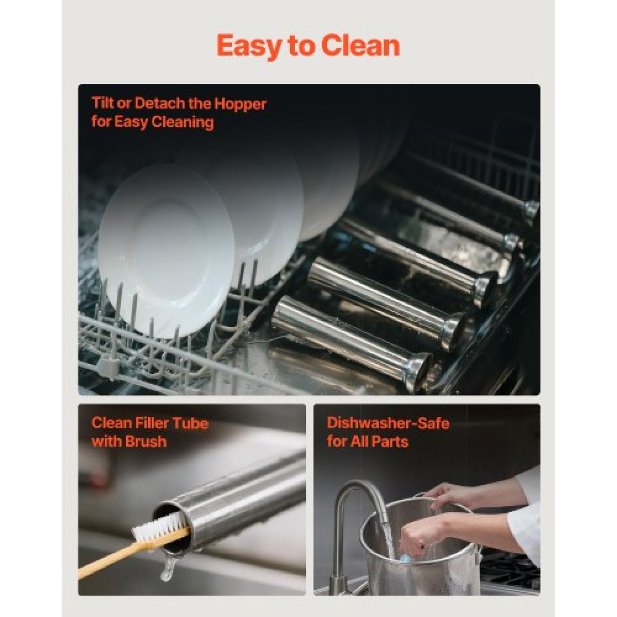 VEVOR Electric Sausage Stuffer, 55 LBS / 25 L Vertical Meat Stuffer, Stepless Speed ​​Control and Foot Pedal, Inox Heavy Duty Γεμιστικό Λουκάνικου με 5 Σωλήνες Γέμισης, για Εμπορική & οικιακή χρήση