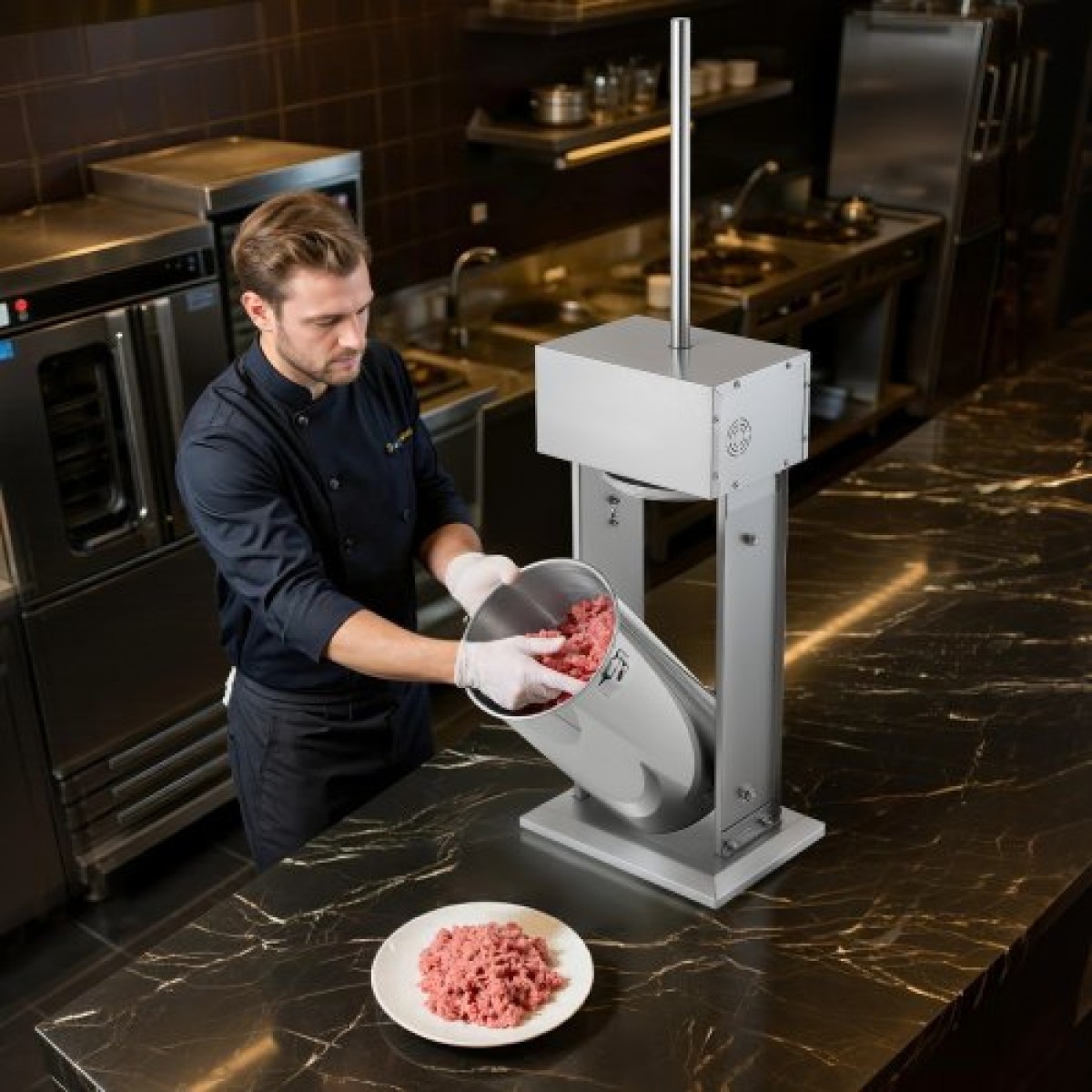 VEVOR Electric Sausage Stuffer, 55 LBS / 25 L Vertical Meat Stuffer, Stepless Speed ​​Control and Foot Pedal, Inox Heavy Duty Γεμιστικό Λουκάνικου με 5 Σωλήνες Γέμισης, για Εμπορική & οικιακή χρήση