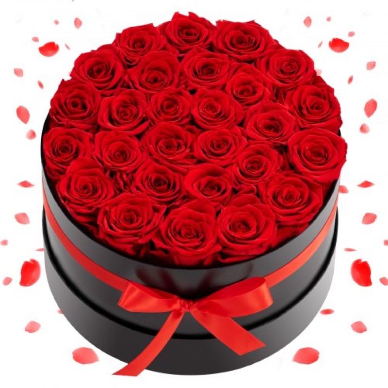 VEVOR Forever Flowers, 27 Conserved Roses in a Box, Eternal Flowers Immortal Bouquet Δώρο γενεθλίων για παράδοση Prime Women Her Wife Mothers, Επέτειος, Ημέρα του Αγίου Βαλεντίνου, Χριστούγεννα, Κόκκινο