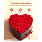 VEVOR Forever Flowers, 27 διατηρημένα τριαντάφυλλα σε κουτί σε σχήμα καρδιάς, Αιώνια λουλούδια Αθάνατο μπουκέτο Δώρο γενεθλίων για παράδοση Prime Women Her Wife Mothers, Επέτειος, Ημέρα του Αγίου Βαλεντίνου, Χριστούγεννα, Κόκκινο