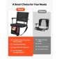 Κάθισμα VEVOR Stadium, φορητό κάθισμα λευκαντή με υποβραχιόνιο, στήριγμα πλάτης και χοντρό μαξιλάρι, καρέκλα πάγκου για λευκαντική περιλαμβάνει ιμάντα ώμου, γάντζους, ποτηροθήκη, μαύρα καθίσματα λευκαντικού ποδοσφαίρου, 2 τεμ.