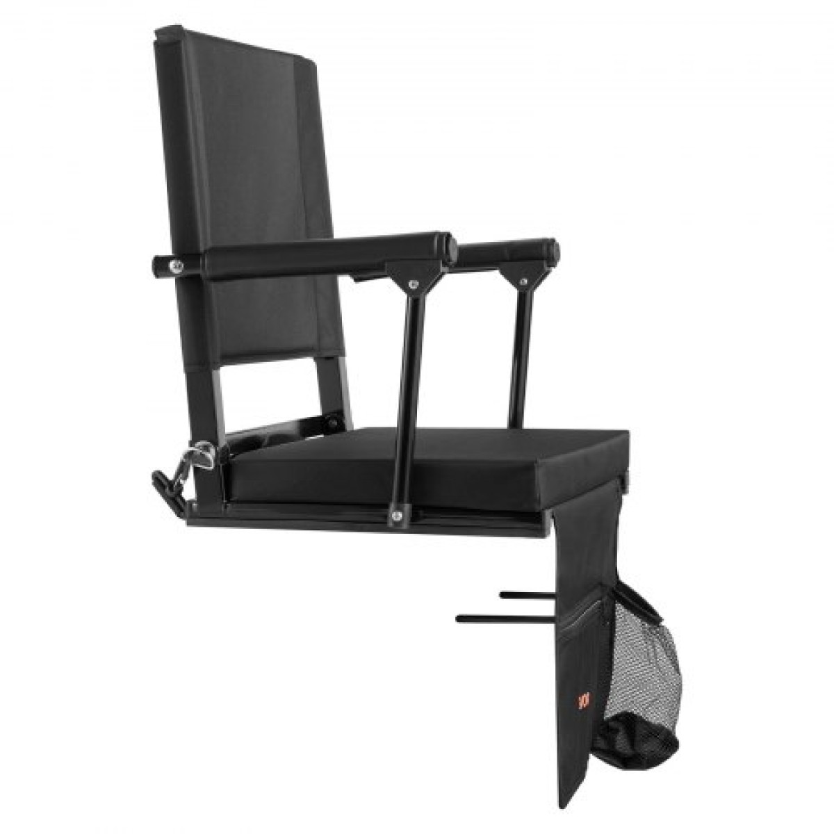 Κάθισμα VEVOR Stadium, φορητό κάθισμα λευκαντή με υποβραχιόνιο, στήριγμα πλάτης και χοντρό μαξιλάρι, καρέκλα πάγκου για λευκαντική περιλαμβάνει ιμάντα ώμου, γάντζους, ποτηροθήκη, μαύρα καθίσματα λευκαντικού ποδοσφαίρου, 2 τεμ.