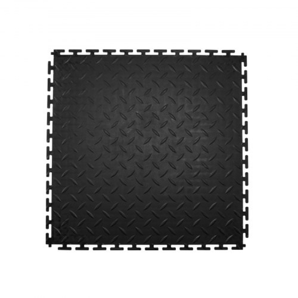 VEVOR Πλακάκια δαπέδου γκαράζ Interlocking, 16 Pack 513 x 513 x 5 mm Interlocking Modular Floor Garage Garage Poss, Diamond Plate Αντιολισθητικά χαλάκια PVC για εργαστήριο, Αποθήκη, Εργαλειοθήκη, Μαύρο