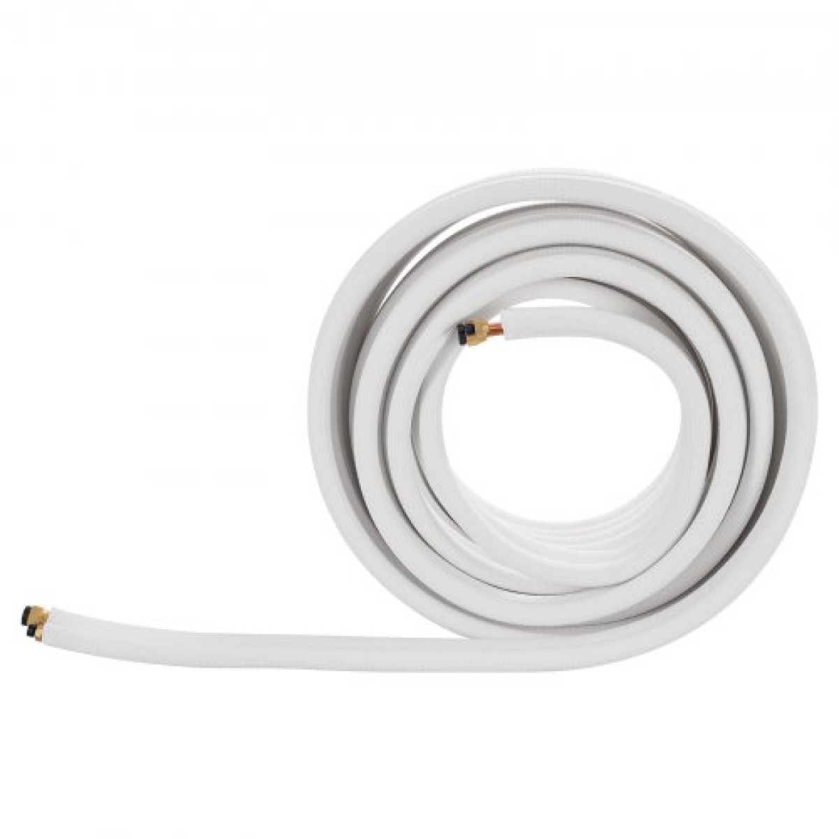 VEVOR 30,5 m Mini Split Line Set, OD AC Copper Tubing Pipe 6,4 & 12,7mm, White PE 3/8 Thickened Insolated Coil with Flapped Nuts, Strapping Tapes, for Mini Split Air Conditioner HVAC or Heat Pump System