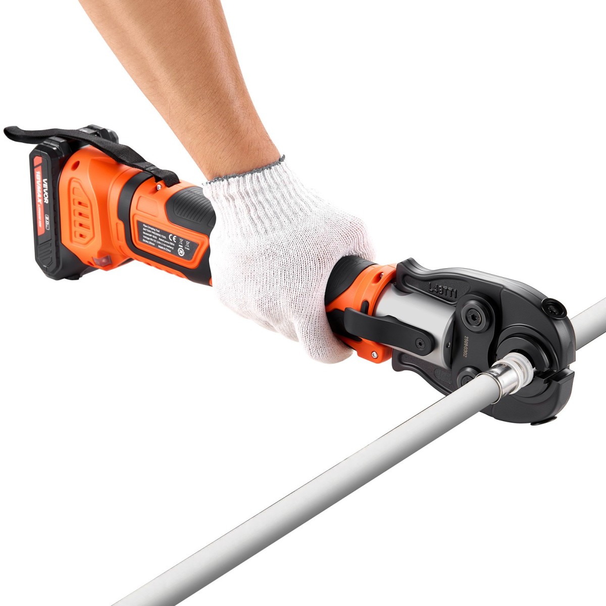 VEVOR Cordless Pipe Tool Kit, 18V Electric Pipe Crimping Tool for PEX & Aluminium-Plastic Tubes - με σιαγόνες TH16 TH20 TH26 TH32, 2 τμχ Μπαταρίες 2AH, Γρήγορος φορτιστής & θήκη μεταφοράς