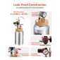 VEVOR Pot Pressure Paint Bot, 2 L Pressure Pot Paint Sprayer, φ1,8mm + φ3mm Δύο πιστόλια ψεκασμού Κεντρικό πιστόλι ψεκασμού με δύο σωλήνες 3 m για έπιπλα, αυτοκίνητο, 3 ρυθμιζόμενα χειριστήρια