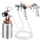 VEVOR Pot Pressure Paint Bot, 2 L Pressure Pot Paint Sprayer, φ1,8mm + φ3mm Δύο πιστόλια ψεκασμού Κεντρικό πιστόλι ψεκασμού με δύο σωλήνες 3 m για έπιπλα, αυτοκίνητο, 3 ρυθμιζόμενα χειριστήρια