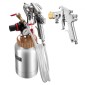 VEVOR Pot Pressure Paint Bot, 2 L Pressure Pot Paint Sprayer, φ1,8mm + φ3mm Δύο πιστόλια ψεκασμού Κεντρικό πιστόλι ψεκασμού με δύο σωλήνες 3 m για έπιπλα, αυτοκίνητο, 3 ρυθμιζόμενα χειριστήρια