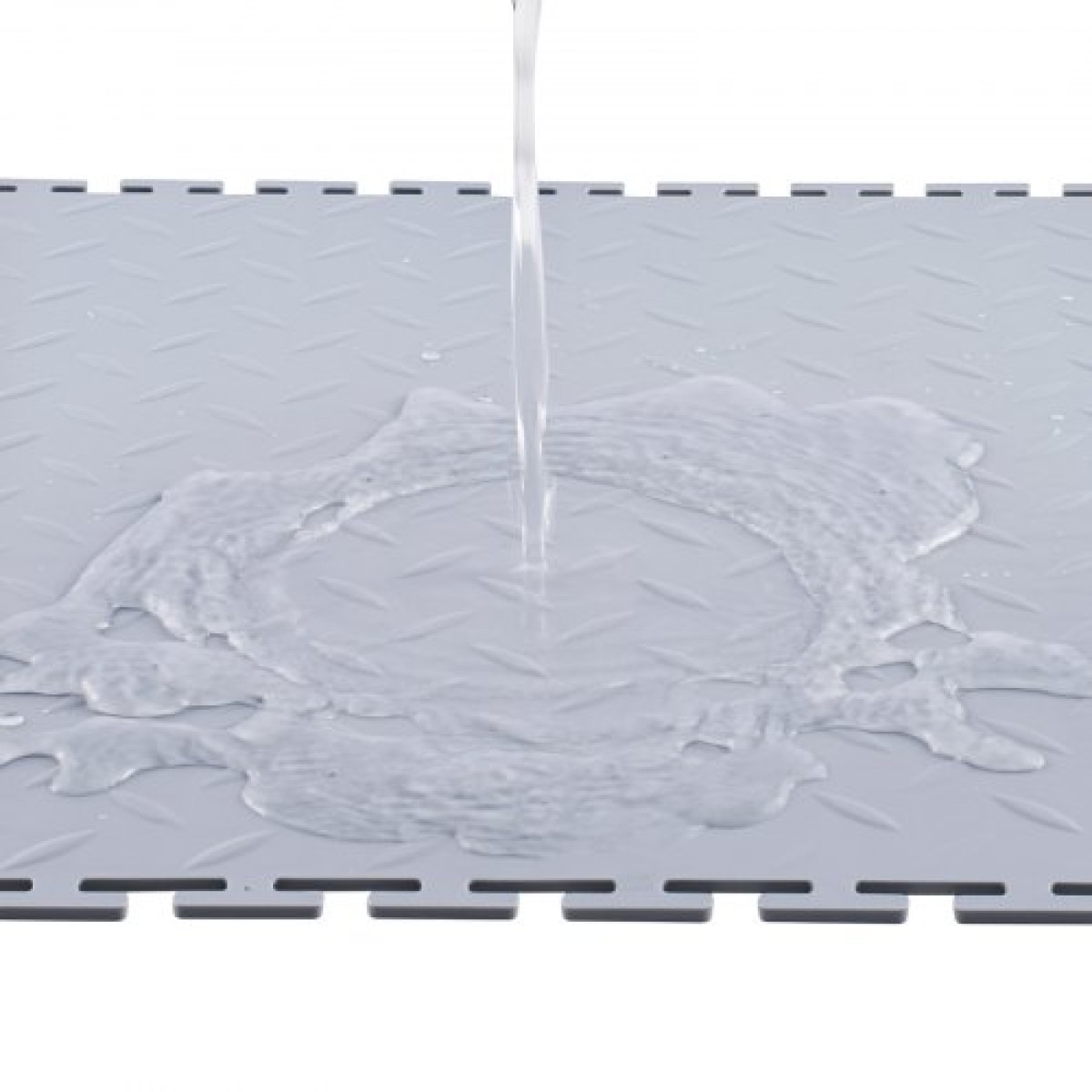 VEVOR Πλακάκια δαπέδου γκαράζ Interlocking, 16 Pack 513 x 513 x 5 mm Interlocking Modular Floor Garage Garage Poss, Diamond Plate Αντιολισθητικά χαλάκια PVC για εργαστήριο, αποθήκη, εργαλειοθήκη, ανοιχτό γκρι