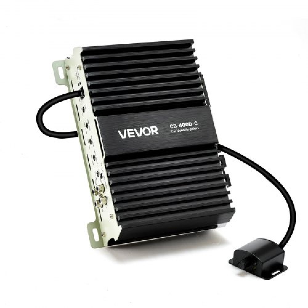 Ενισχυτής αυτοκινήτου VEVOR Monoblock, 400W RMS MAX, 1/2/4 Ohm Stable, Ενισχυτής ήχου αυτοκινήτου κατηγορίας D 1 καναλιού με απομακρυσμένο έλεγχο επιπέδου υπογούφερ, φίλτρο χαμηλής διέλευσης, ενίσχυση μπάσων & μετατόπιση φάσης, ελεγκτής έντασης ήχου
