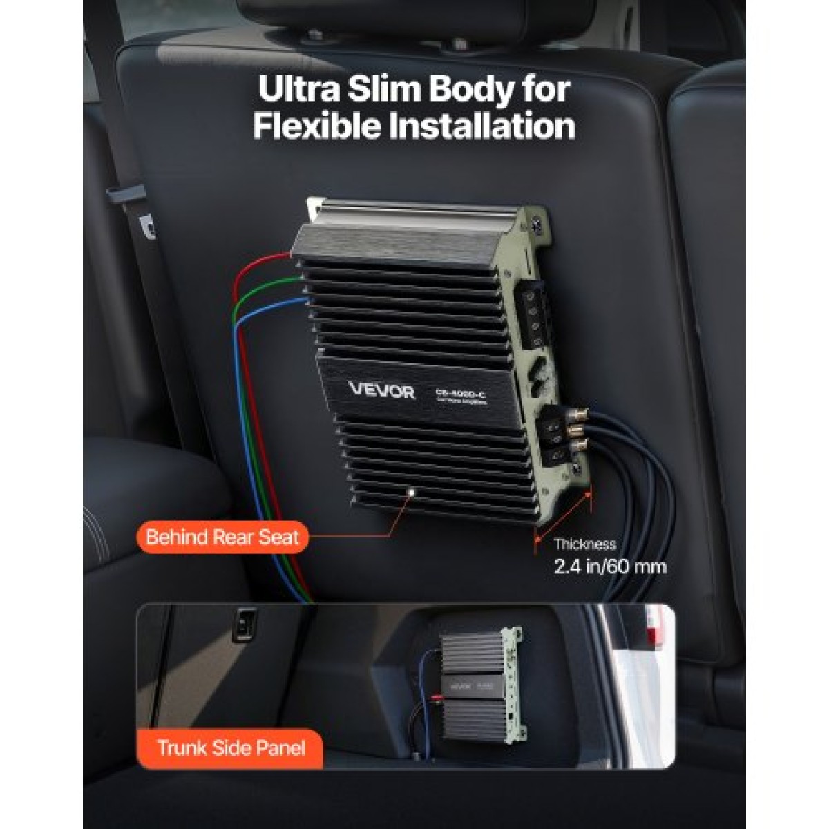 Ενισχυτής αυτοκινήτου VEVOR Monoblock, 400W RMS MAX, 1/2/4 Ohm Stable, Ενισχυτής ήχου αυτοκινήτου κατηγορίας D 1 καναλιού με απομακρυσμένο έλεγχο επιπέδου υπογούφερ, φίλτρο χαμηλής διέλευσης, ενίσχυση μπάσων & μετατόπιση φάσης, ελεγκτής έντασης ήχου