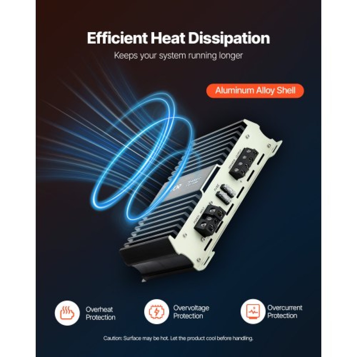 Ενισχυτής αυτοκινήτου VEVOR Monoblock, 400W RMS MAX, 1/2/4 Ohm Stable, Ενισχυτής ήχου αυτοκινήτου κατηγορίας D 1 καναλιού με απομακρυσμένο έλεγχο επιπέδου υπογούφερ, φίλτρο χαμηλής διέλευσης, ενίσχυση μπάσων & μετατόπιση φάσης, ελεγκτής έντασης ήχου