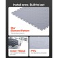 VEVOR Πλακάκια δαπέδου γκαράζ Interlocking, 8 Pack 513 x 513 x 5 mm Interlocking Modular Floor Garage Garage Poss, Diamond Plate Αντιολισθητικά χαλάκια PVC για εργαστήριο, Αποθήκη, Εργαλειοθήκη, Ασημί
