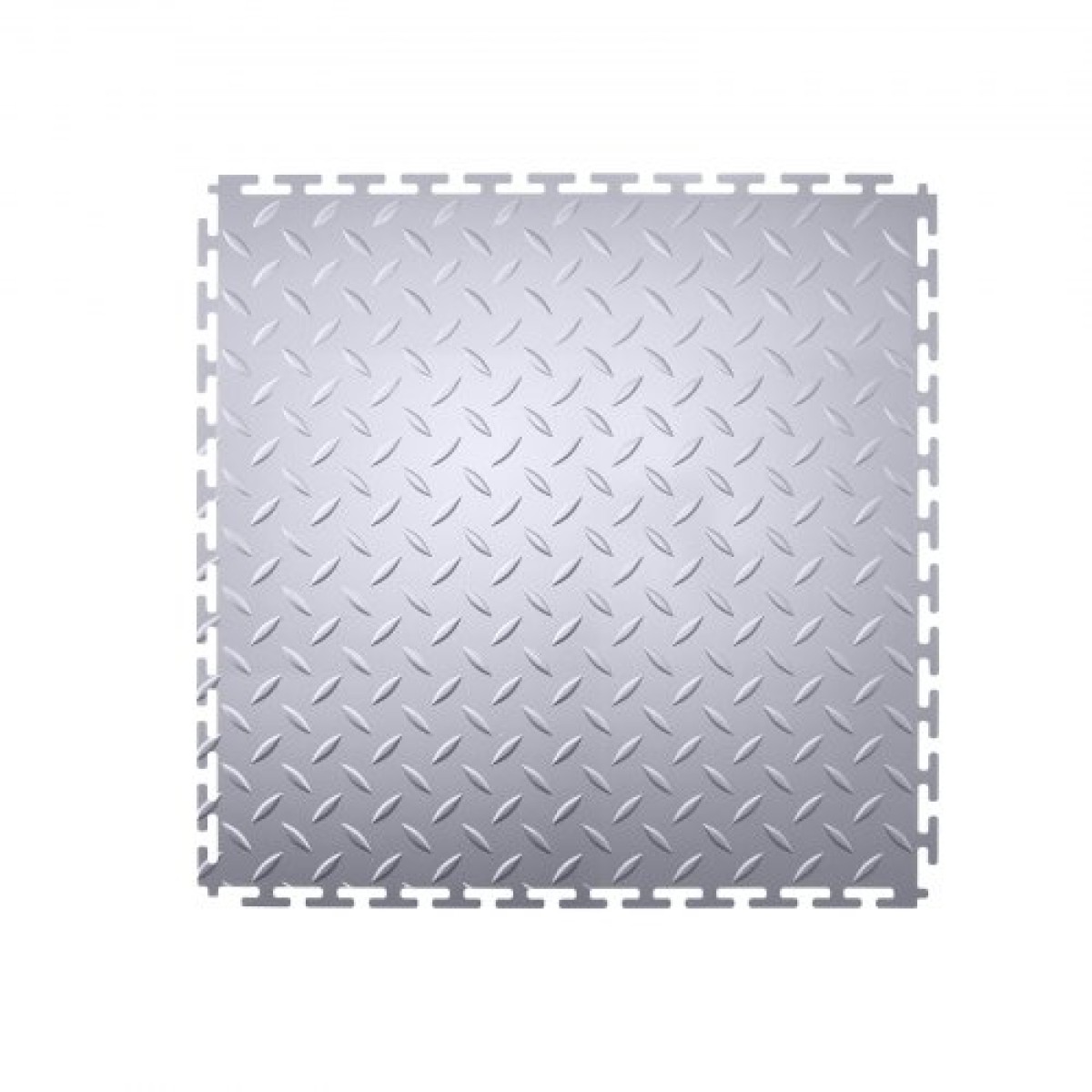 VEVOR Πλακάκια δαπέδου γκαράζ Interlocking, 8 Pack 513 x 513 x 5 mm Interlocking Modular Floor Garage Garage Poss, Diamond Plate Αντιολισθητικά χαλάκια PVC για εργαστήριο, Αποθήκη, Εργαλειοθήκη, Ασημί