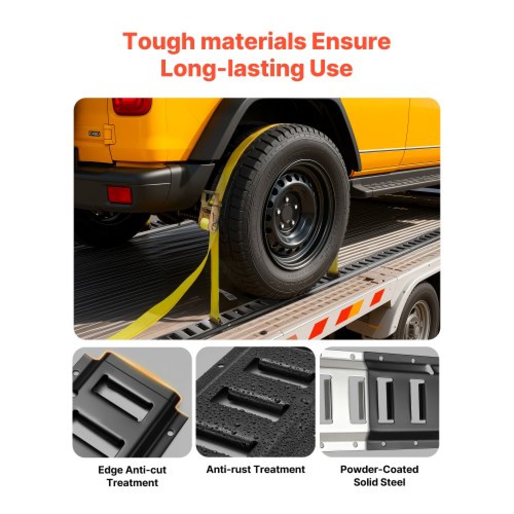 VEVOR E-Track Tie-Down Rail Kit, 4 Pack 2,3 m E Rails Track, 26 Pcs Περιλαμβάνει 2 Ratchet Straps & 8 O-Rings & 8 Tie-Offs with D-Ring & 8 End Caps, Fit for Garage Vans Trailers Motorcycles