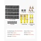 VEVOR E-Track Tie-Down Rail Kit, 4 Pack 0,6 m E Rails Track, 20 τμχ Περιλαμβάνει 2 ιμάντες καστάνιας & 4 O-Ring & 4 Tie-Off με D-Ring & 2 μονές αυλακώσεις & 8 τελικά καπάκια, Fit for Garages Vans Trailers