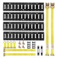 VEVOR E-Track Tie-Down Rail Kit, 4 Pack 0,6 m E Rails Track, 20 τμχ Περιλαμβάνει 2 ιμάντες καστάνιας & 4 O-Ring & 4 Tie-Off με D-Ring & 2 μονές αυλακώσεις & 8 τελικά καπάκια, Fit for Garages Vans Trailers
