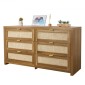 VEVOR 6 Συρταριέρα Rattan Dresser, Διπλό συρταριέρα για Υπνοδωμάτιο, Natural Rattan Συρταριέρα με Μεταλλική λαβή, Μοντέρνα Ξύλινη Συρταριέρα ρούχων & Αποθήκη για Υπνοδωμάτιο, Σαλόνι, Διάδρομος, Καρυδιά