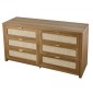 VEVOR 6 Συρταριέρα Rattan Dresser, Διπλό συρταριέρα για Υπνοδωμάτιο, Natural Rattan Συρταριέρα με Μεταλλική λαβή, Μοντέρνα Ξύλινη Συρταριέρα ρούχων & Αποθήκη για Υπνοδωμάτιο, Σαλόνι, Διάδρομος, Καρυδιά