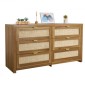 VEVOR 6 Συρταριέρα Rattan Dresser, Διπλό συρταριέρα για Υπνοδωμάτιο, Natural Rattan Συρταριέρα με Μεταλλική λαβή, Μοντέρνα Ξύλινη Συρταριέρα ρούχων & Αποθήκη για Υπνοδωμάτιο, Σαλόνι, Διάδρομος, Καρυδιά