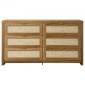 VEVOR 6 Συρταριέρα Rattan Dresser, Διπλό συρταριέρα για Υπνοδωμάτιο, Natural Rattan Συρταριέρα με Μεταλλική λαβή, Μοντέρνα Ξύλινη Συρταριέρα ρούχων & Αποθήκη για Υπνοδωμάτιο, Σαλόνι, Διάδρομος, Καρυδιά