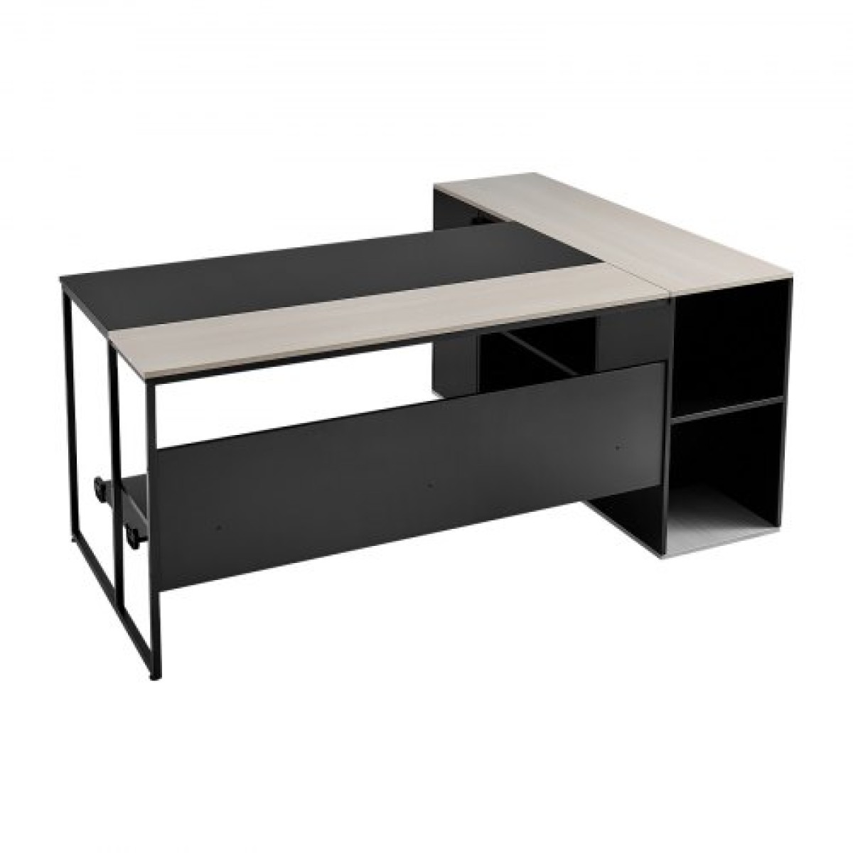 Executive Desk σε σχήμα L VEVOR, Μεγάλο μοντέρνο τραπέζι γραφείου με συρτάρια & ντουλάπι αποθήκευσης, βαρέως τύπου ξύλινο Executive τραπέζι με βάση CPU, χωρητικότητα φόρτωσης 158,7 KG, Εύκολη συναρμολόγηση, για συγγραφή εργασιών μελέτης