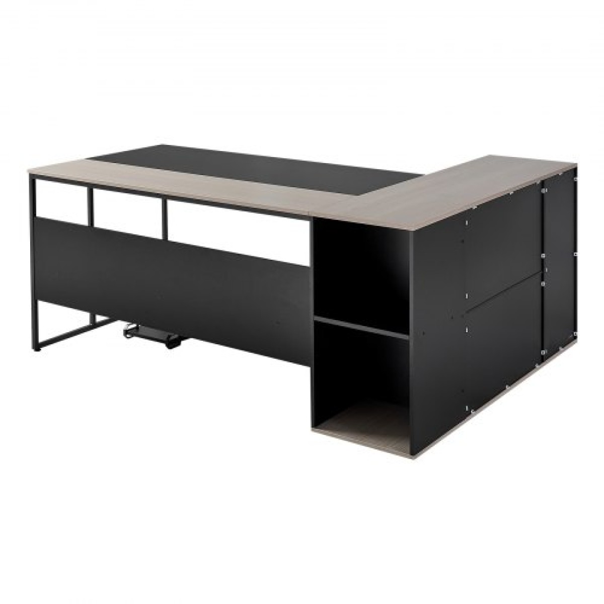 Executive Desk σε σχήμα L VEVOR, Μεγάλο μοντέρνο τραπέζι γραφείου με συρτάρια & ντουλάπι αποθήκευσης, βαρέως τύπου ξύλινο Executive τραπέζι με βάση CPU, χωρητικότητα φόρτωσης 158,7 KG, Εύκολη συναρμολόγηση, για συγγραφή εργασιών μελέτης