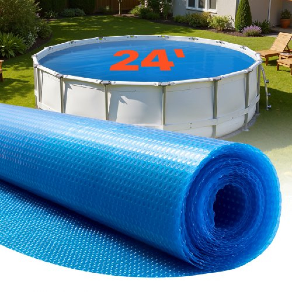 VEVOR Solar Pool Cover, 24 ft Sound Pool Bubble Cover, 8 Mil Pools Solar κουβέρτα με φυσαλίδες & υλικό PE, Απορρόφηση θερμότητας ημέρας, Διατήρηση θερμότητας τη νύχτα, ηλιακά καλύμματα διατήρησης θερμότητας, μπλε