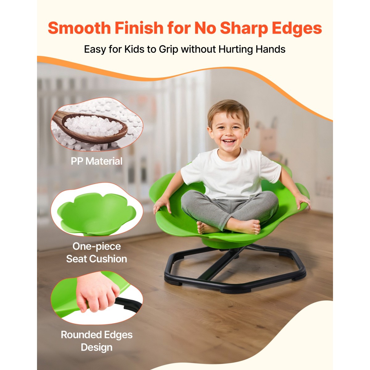 Περιστρεφόμενη καρέκλα VEVOR για παιδιά, χωρητικότητα 220 λίβρες, καρέκλα περιστρεφόμενης αισθητικής σχήματος κυλίνδρου, κάθισμα παιχνιδιών με αίσθημα αυτισμού με αντιολισθητική μεταλλική βάση, κάθισμα νηπίων για κάθισμα και περιστροφή για συντονισμό ισορ