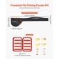 VEVOR Fly Fishing Combo Kit, IM7 Carbon Fly Fishing Rod and Reel Combo, Starter Fly Rod and Reel Outfit with Rod Bag, Tackle Box, 6 Short-Tail & 4 Long-Tail Fly Hooks, για ταξίδια, επιλογή διακοπών
