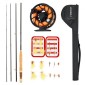 VEVOR Fly Fishing Combo Kit, IM7 Carbon Fly Fishing Rod and Reel Combo, Starter Fly Rod and Reel Outfit with Rod Bag, Tackle Box, 6 Short-Tail & 4 Long-Tail Fly Hooks, για ταξίδια, επιλογή διακοπών