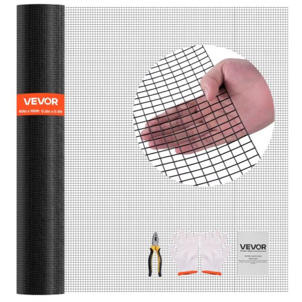 Ύφασμα VEVOR Hardware 152cm x 30,4m, 1/2 in 19 Gauge γαλβανισμένο συρμάτινο ρολό, περίφραξη από σύρμα κοτόπουλου με επικάλυψη βινυλίου ανθεκτικό στις καιρικές συνθήκες, περίφραξη φυτών κήπου με συγκολλημένο βαρέως τύπου για φράχτη φιδιού σε κλουβί κουνελι