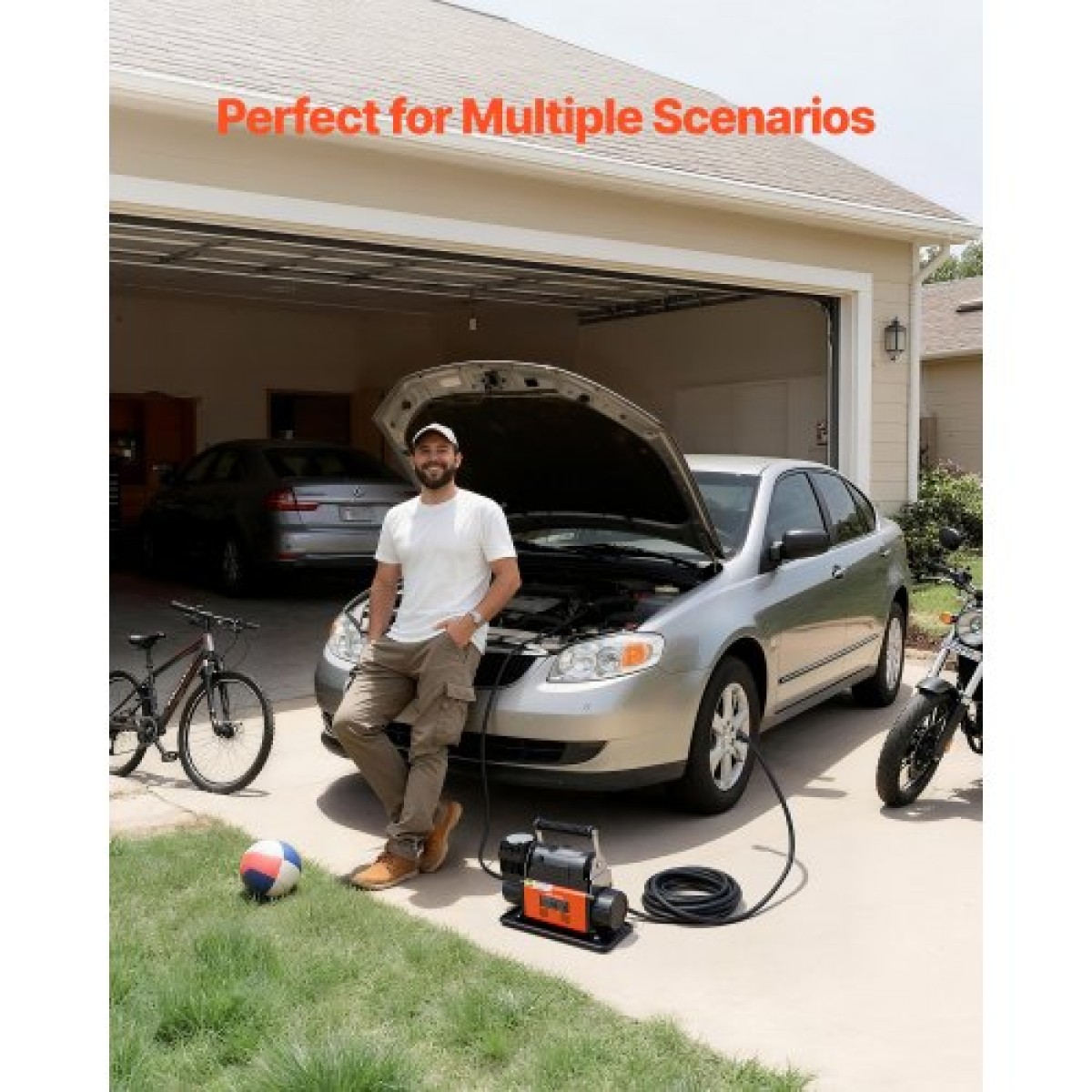 VEVOR 12V Heavy Duty Air Compressor, Auto-Stop φορητό φουσκωτό ελαστικών με ψηφιακή οθόνη LCD, 202 L/Min 150 PSI Αεραντλία εκτός δρόμου με αντάπτορες για φορτηγά Αυτοκίνητο SUV 4 x 4 Vehicle RV