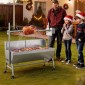 Ψητοπωλείο VEVOR, ψηστιέρα ψησίματος 38W BBQ εξωτερικού χώρου, Ψητό σούβλας με κάρβουνο με χωρητικότητα 60 κιλών, ρόδες & ύψος 4 επιπέδων, κιτ ψησίματος ψησίματος από ανοξείδωτο ατσάλι για υπαίθριο κάμπινγκ
