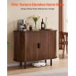 Έπιπλο VEVOR Coffee Bar, Τραπέζι Coffee Bar Fluted Mid Century, Ντουλάπα σε μπουφέ με 2 συρόμενες πόρτες, μπουφές μπουφέ για σαλόνι, είσοδος, κουζίνα, 100 x 40 x 75 cm, καρυδιά