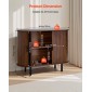 Έπιπλο VEVOR Coffee Bar, Τραπέζι Coffee Bar Fluted Mid Century, Ντουλάπα σε μπουφέ με 2 συρόμενες πόρτες, μπουφές μπουφέ για σαλόνι, είσοδος, κουζίνα, 100 x 40 x 75 cm, καρυδιά