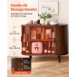 Έπιπλο VEVOR Coffee Bar, Τραπέζι Coffee Bar Fluted Mid Century, Ντουλάπα σε μπουφέ με 2 συρόμενες πόρτες, μπουφές μπουφέ για σαλόνι, είσοδος, κουζίνα, 100 x 40 x 75 cm, καρυδιά