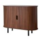 Έπιπλο VEVOR Coffee Bar, Τραπέζι Coffee Bar Fluted Mid Century, Ντουλάπα σε μπουφέ με 2 συρόμενες πόρτες, μπουφές μπουφέ για σαλόνι, είσοδος, κουζίνα, 100 x 40 x 75 cm, καρυδιά