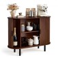 Έπιπλο VEVOR Coffee Bar, Τραπέζι Coffee Bar Fluted Mid Century, Ντουλάπα σε μπουφέ με 2 συρόμενες πόρτες, μπουφές μπουφέ για σαλόνι, είσοδος, κουζίνα, 100 x 40 x 75 cm, καρυδιά