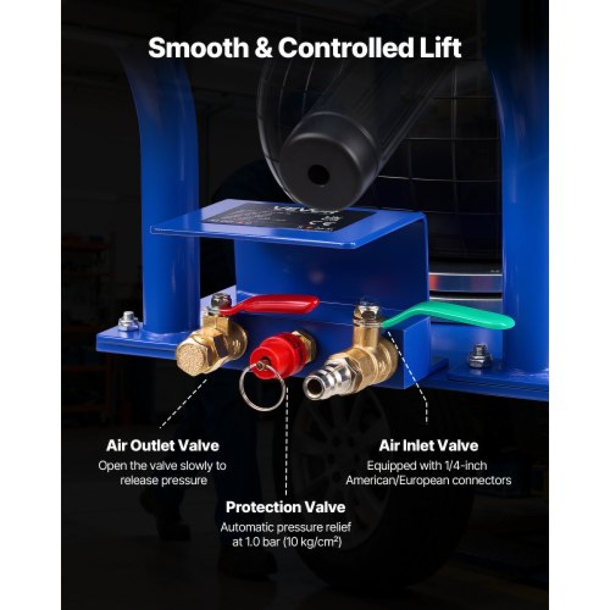 VEVOR Air Jack, 3 Ton Triple Bag Air Jack, Airbag με έξι χαλύβδινους σωλήνες, ανύψωση έως 450 mm, 1-6 s Fast Lifting Pneumatic με κοντές λαβές & λαστιχένιο μαξιλαράκι για αυτοκίνητα, SUV, επισκευή φορτηγών pickup, γκαράζ