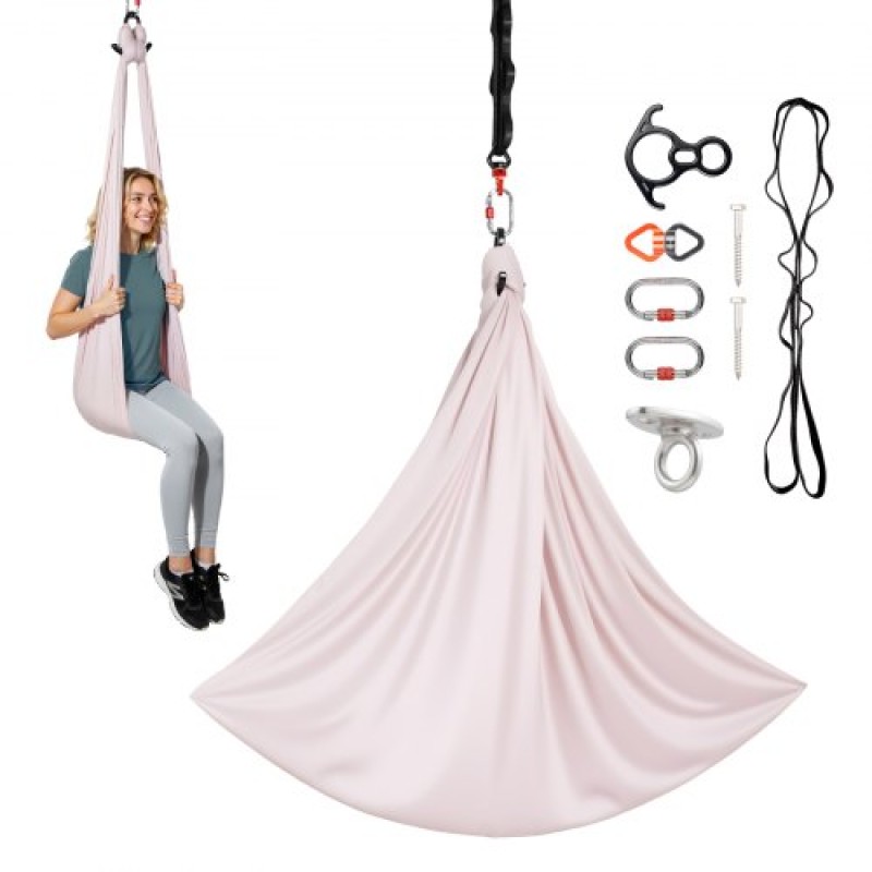VEVOR Aerial Yoga Hammock, 136,07 kg Load Aerial Silk, Yoga Swing με νάιλον ύφασμα, PE φερμουάρ τσάντα για αλληλεπίδραση γονέα-παιδιού, ενδυνάμωση των μυών & βελτίωση της πρακτικής, αιώρα και συνδυασμός ταλάντευσης