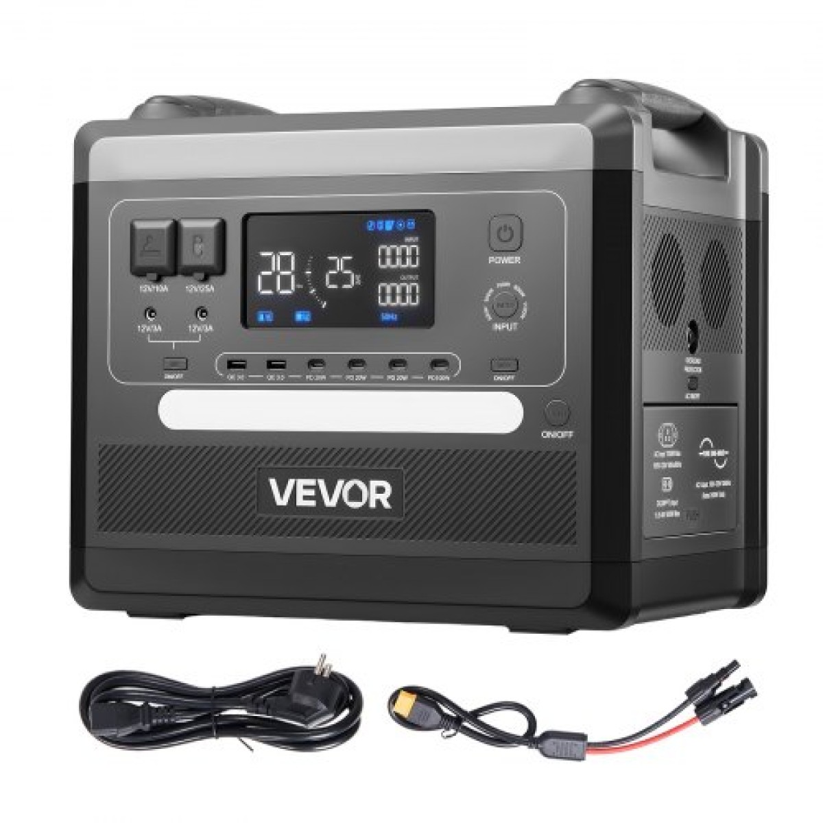 VEVOR Portable Power Station, 2400W 2160Wh Power Station ηλιακή γεννήτρια με 10 θύρες εξόδου & ρυθμιζόμενη ισχύ εισόδου, επεκτάσιμη εφεδρική μπαταρία LiFePO4 για Home Camping RV (ΔΕΝ περιλαμβάνεται ηλιακός πίνακας)
