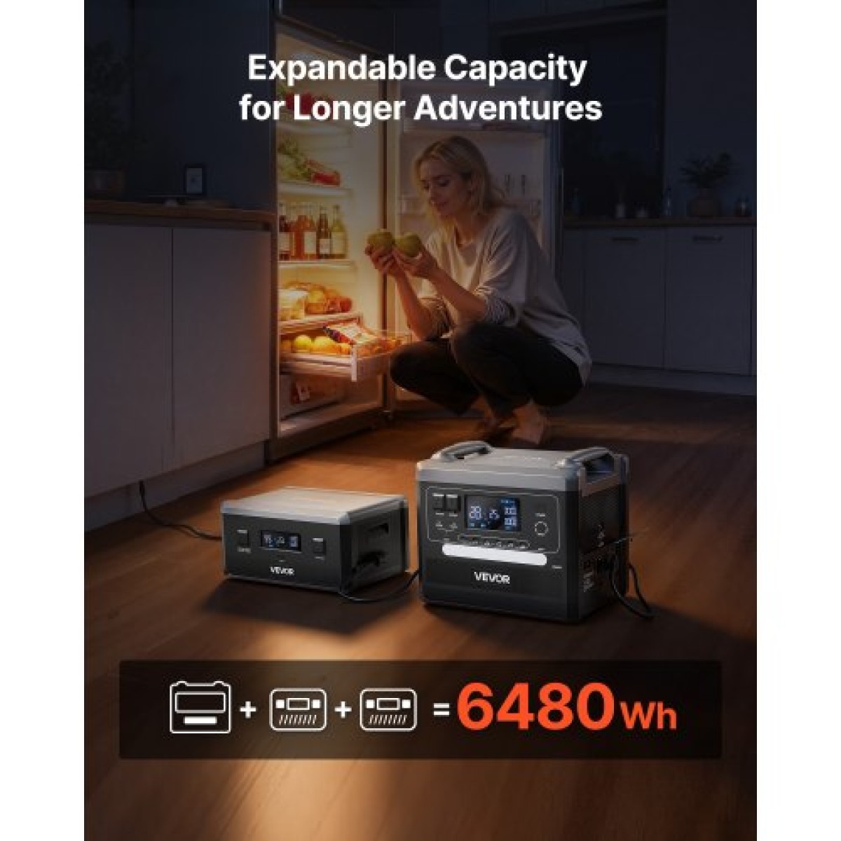 VEVOR Portable Power Station, 2400W 2160Wh Power Station ηλιακή γεννήτρια με 10 θύρες εξόδου & ρυθμιζόμενη ισχύ εισόδου, επεκτάσιμη εφεδρική μπαταρία LiFePO4 για Home Camping RV (ΔΕΝ περιλαμβάνεται ηλιακός πίνακας)