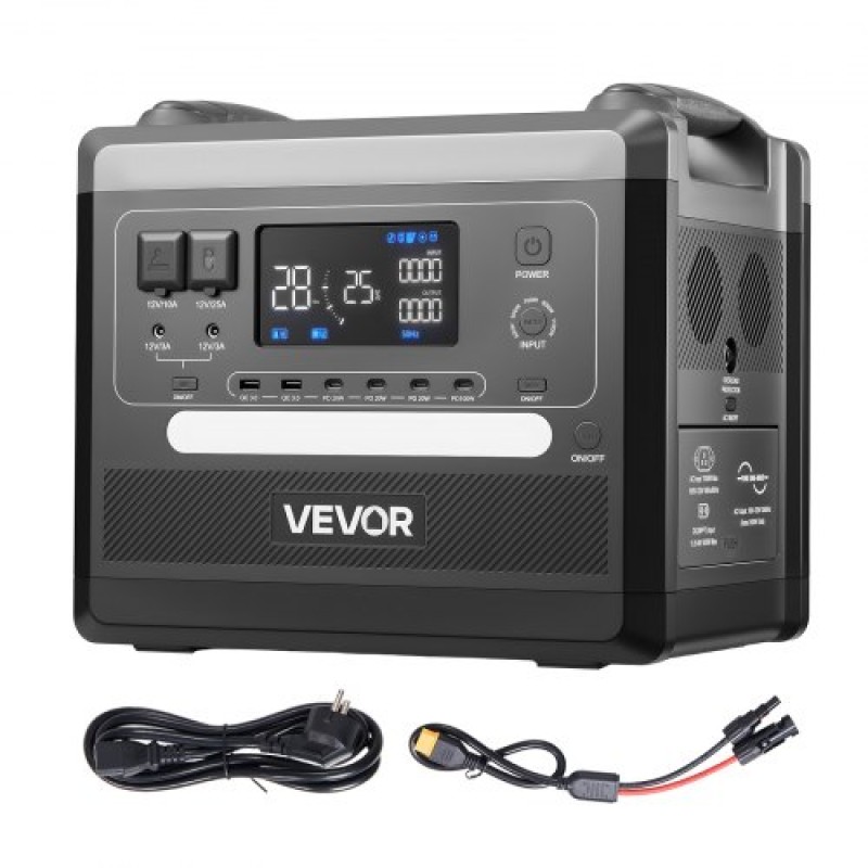 VEVOR Portable Power Station, 2400W 2160Wh Power Station ηλιακή γεννήτρια με 10 θύρες εξόδου & ρυθμιζόμενη ισχύ εισόδου, επεκτάσιμη εφεδρική μπαταρία LiFePO4 για Home Camping RV (ΔΕΝ περιλαμβάνεται ηλιακός πίνακας)
